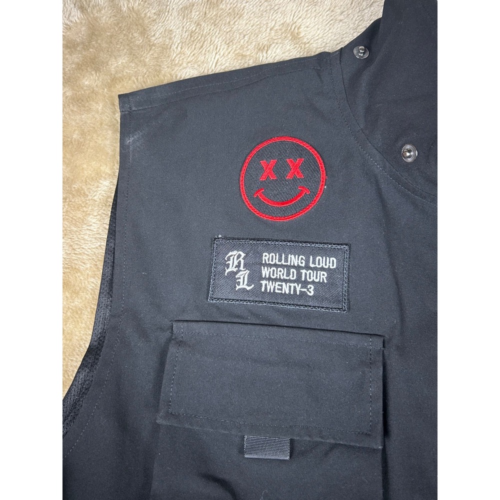 Rolling Loud World Tour Twenty-3 Black Utility Tactical Cargo Vest Mens Large - Picture 3 of 10